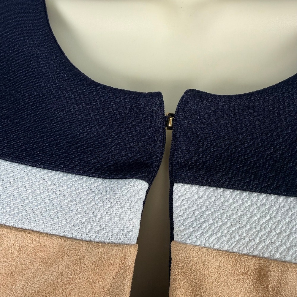 Travelers‎ Collection by Chico's Jacket 1 Navy Tan Colorblock Slightly Cropped - Picture 2 of 7
